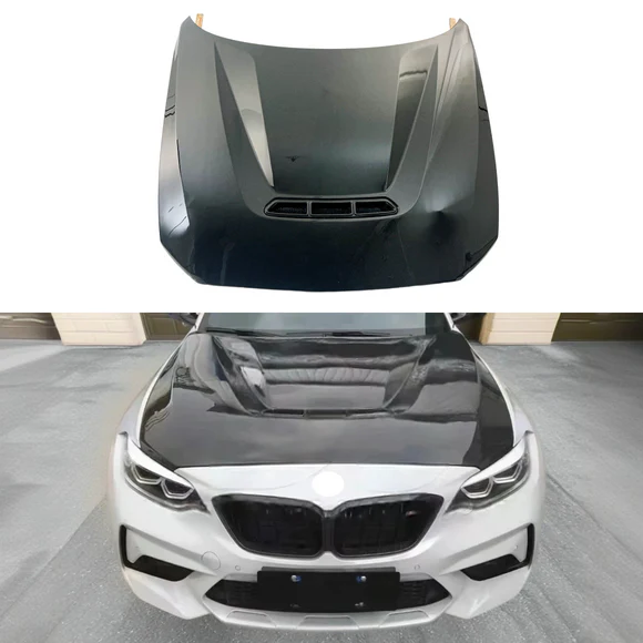 For 16-21 BMW M2 F87 CS Style Real Carbon Fiber Front Vented Hood Panel - Image 1
