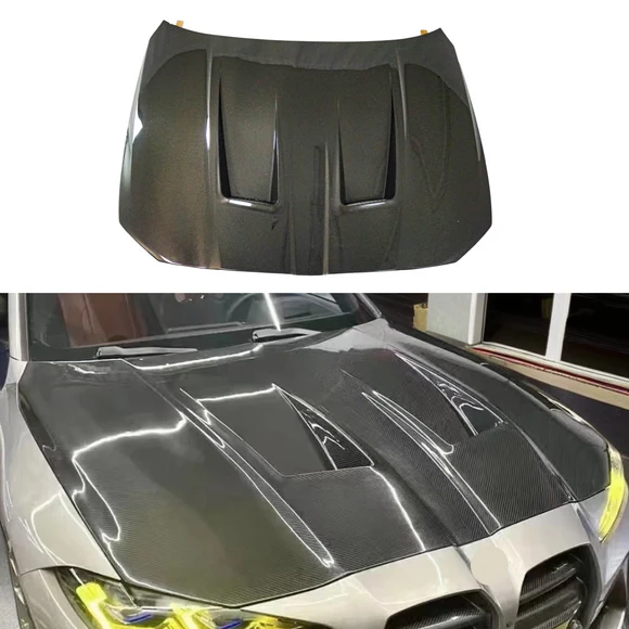 For 2021-25 BMW G80 G82 G83 M3 M4 Real Carbon Fiber DTM-N Style Front Vented Hood Panel - Image 1