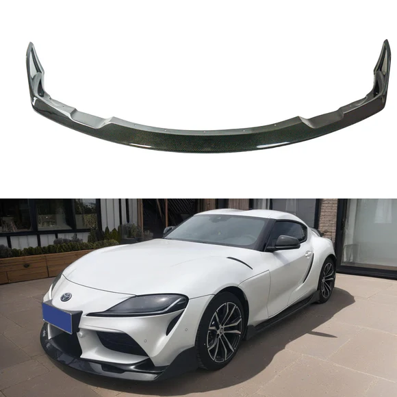 Fits Toyota Supra 2021-2025 Real Carbon Fiber Front Splitter Lip Spoiler Lower Bumper (1pc) - Image 1