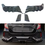 Real Carbon Fiber Rear Bumper Lower Diffuser Lip Fits Honda Civic Type R Fk 8 (5pcs) 2017-2021