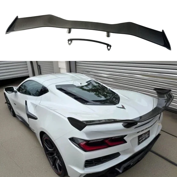 Real Carbon Fiber Rear Trunk Wing Spoiler Fits Chevrolet Corvette C8 Z06 Z07 2020-2024 - Image 1
