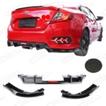 Fits 2016-2021 Honda Civic Sport Sedan Rear Bumper Lip Spoiler Diffuser LED Rear Corners - Image 6