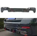 Fits 2018-2023 BMW 5 Series G30 530i 530e 540i Sedan Rear Bumper Diffuser Lips Body Kits w/ LED Light