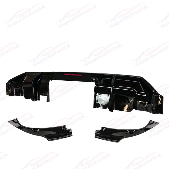 Fits 2016-2021 Honda Civic Sport Sedan Rear Bumper Lip Spoiler Diffuser LED Rear Corners - Image 2