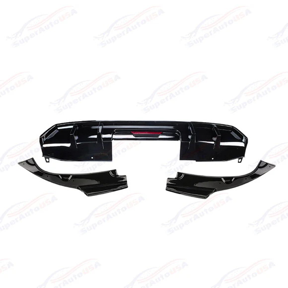 Fits 2016-2021 Honda Civic Sport Sedan Rear Bumper Lip Spoiler Diffuser LED Rear Corners - Image 1