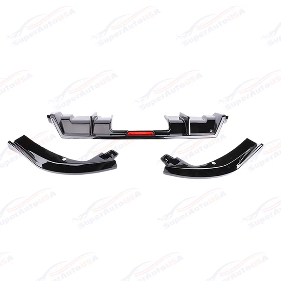 Fits 2016-2021 Honda Civic Sport Sedan Rear Bumper Lip Spoiler Diffuser LED Rear Corners - Image 5