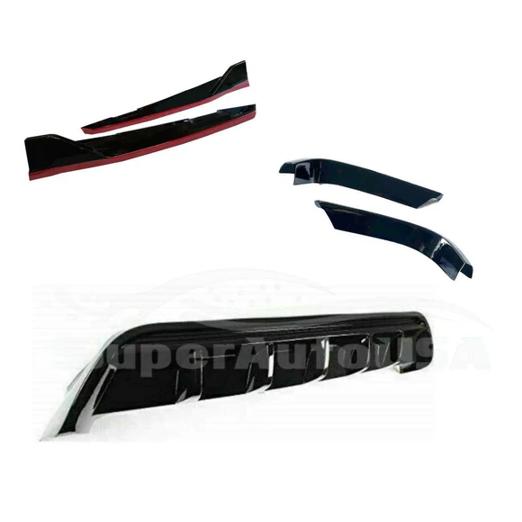 TRD Style Rear Diffuser Bumper lip Spoiler Body Splitter & Rear corner splitters Fits Toyota Camry 2018-2024 - Image 17