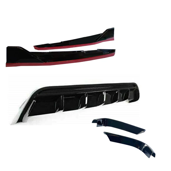 TRD Style Rear Diffuser Bumper lip Spoiler Body Splitter & Rear corner splitters Fits Toyota Camry 2018-2024 - Image 2