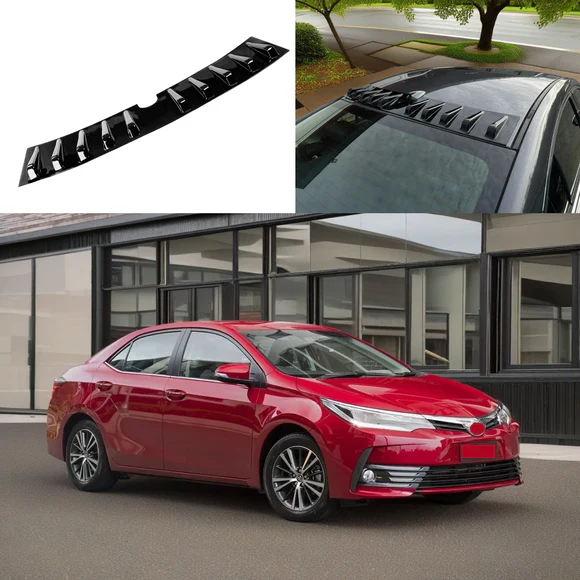Fits Toyota Corolla 2014-2019 Shark Fin Rear Roof Car Trunk Spoiler Wing Vortex Generator Gloss Black - Image 1