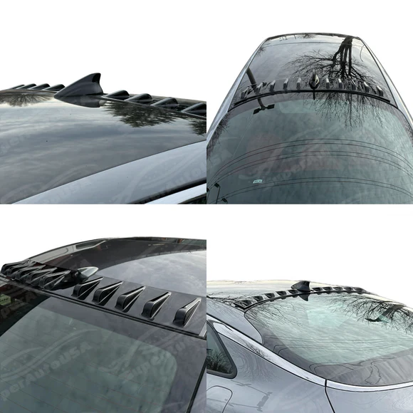 Fits Mazda 6 2014-2017 Shark Fin Rear Roof Spoiler Wing Vortex Generator Gloss Black - Image 8
