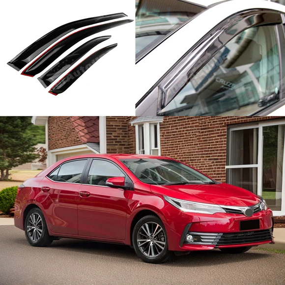 Fit Toyota Corolla 2014-2019 Tinted Window Visor Rain Sun Guards Vent Deflectors - Image 1