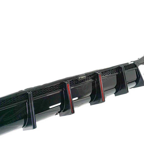 Fits 2019-2024 BMW X5 G05 Gloss Black Rear Diffuser Bumper lip with LED Break Light & Corner Splitters - Image 9