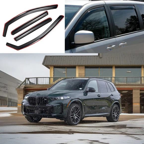 SuperAutoUSA_vented_rain_window_visors_for_2019_BMW_X5.webp Fits 2019-2025 BMW X5 In-Channel Vented Rain Window Visors Sun Wind Snow Guards Side Deflectors - Image 1