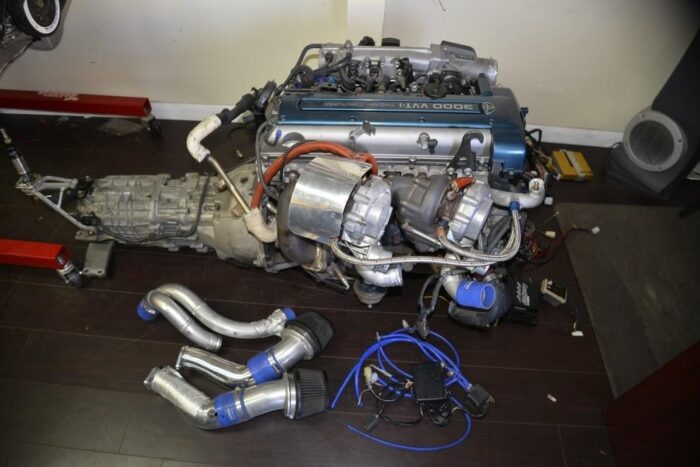 Supra HKS Twin Turbo 6 Speed VVTI Engine 2JZGTE JZA80 Fcon VPro Sard ORC - Image 2