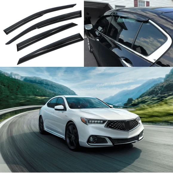 TLX19jdmcn.webp Fits Acura TLX 2015-2020 Carbon Fiber Paint Trim Mugen Style Window Vent Visors - Image 1