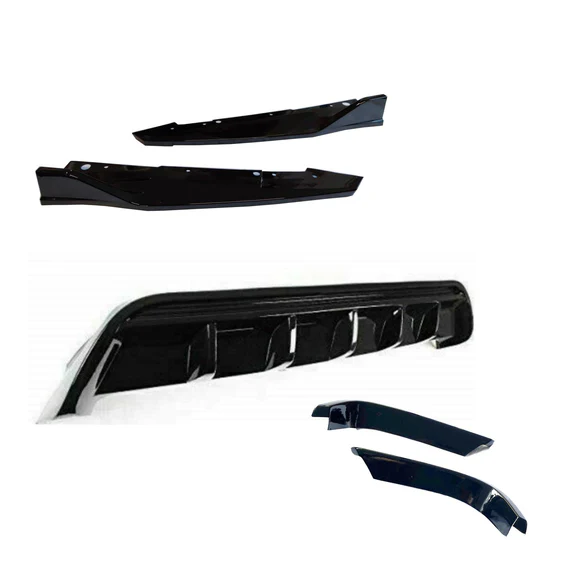 TRD Style Rear Diffuser Bumper lip Spoiler Body Splitter & Rear corner splitters Fits Toyota Camry 2018-2024 - Image 3