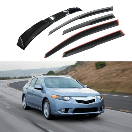 Fits 2009-2014 Acura TSX 3D Mugen Style Window Visors & Rear Roof Spoiler