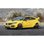 Fit for 2017-2021 Honda CIVIC Hatchback Type R Style Front Bumper Lip Side Skirt Rear Diffuser Body Kit (Glossy Carbon Fiber Print with Red Trim) - Image 5