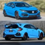 Fit for 2017-2021 Honda CIVIC Hatchback Type R Style Front Bumper Lip Side Skirt Rear Diffuser Body Kit (Glossy Carbon Fiber Print with Red Trim) - Image 3