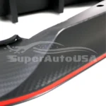 Fit for 2017-2021 Honda CIVIC Hatchback Type R Style Front Bumper Lip Side Skirt Rear Diffuser Body Kit (Glossy Carbon Fiber Print with Red Trim) - Image 7