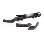 Fit for 2017-2021 Honda CIVIC Hatchback Type R Style Front Bumper Lip Side Skirt Rear Diffuser Body Kit (Glossy Carbon Fiber Print with Red Trim) - Image 10