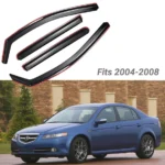 Fit 2004-2008 Acura TL In-Channel Vent Window Visors Rain Sun Wind Guards Shade Deflectors - Image 3