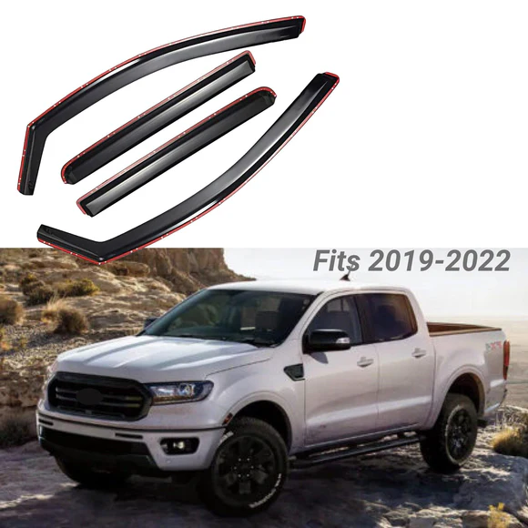 Tucson16-IC_56.webp Fit 2019-2023 Ford Ranger In-Channel Vent Window Visors Rain Sun Wind Guards Shade Deflectors - Image 1