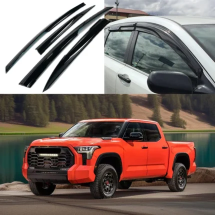 Fits 2022-2024 Toyota Tundra 3D Mugen Style Window Vent Visor Rain Guards Deflectors