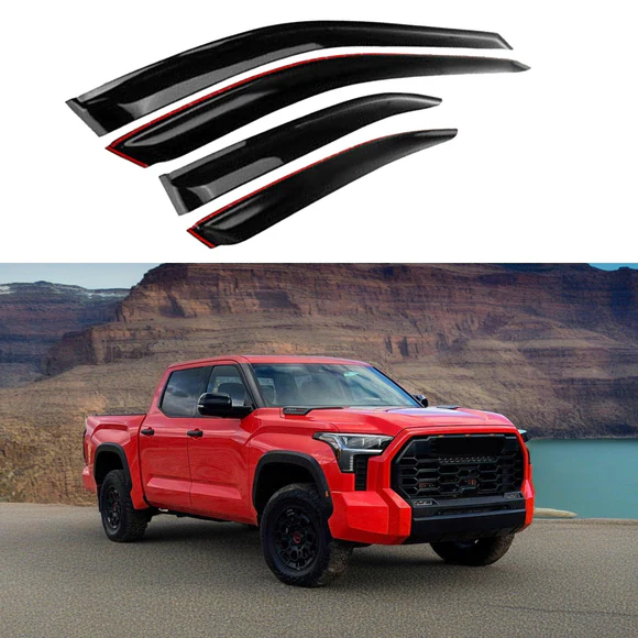 Tundra23OEJDM.webp For 2022-2024 Toyota Tundra JDM Style Rain Wind Guards Window Vent Visors - Image 1