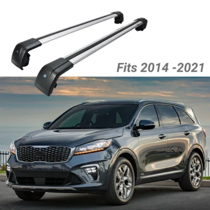 Roof Rack Cross Bars - Black x Silver | Fits Kia Sorento (14-19)