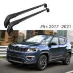 Fit 2017-2021 Jeep Compass Black Baggage Luggage Cross Bar Crossbar - Image 3