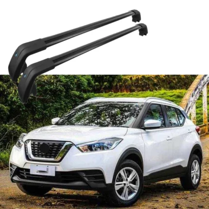 Fit 2017-2021 Nissan Kicks Black Roof Rack Baggage Luggage Cross Bar Crossbar