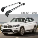 Fit 2010-2021 BMW X1 Black and sliver Baggage Luggage Cross Bar Crossbar - Image 3