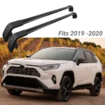 Fit 2019-2020 Toyota RAV4 Baggage Luggage Black Tap Roof Rack Cross Bar - Image 3