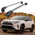 Fit 2019-2020 Toyota RAV4 Baggage Luggage Black&Silver Tap Roof Rack Cross Bar