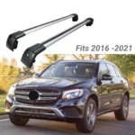 Fit 2016-2022 Mercedes Benz GLC Black and Sliver Roof Rack Crossbar Luggage Carrier - Image 3