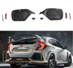 For 2017-2021 Honda Civic Hatchback Type-R Look Rear Bumper Garnish W/Reflector
