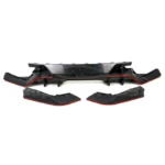 Fits 2017-2021 Honda Civic Hatchback Type-R Rear Bumper Lip (Carbon Fiber Print and Red) - Image 2