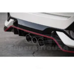 Fits 2017-2021 Honda Civic Hatchback Type-R Rear Bumper Lip (Carbon Fiber Print and Red) - Image 4