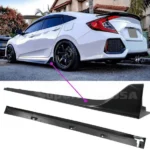 Fits 2016-2021 Honda Civic Sedan Type R Style Side Skirt Extensions Kit - Image 3