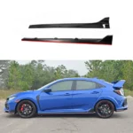 Fits 2016-2021 Honda Civic Hatchback Type R Style Black Side Skirt Extensions