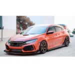 Fits 2016-2021 Honda Civic Hatchback Type R Style Black Side Skirt Extensions - Image 3