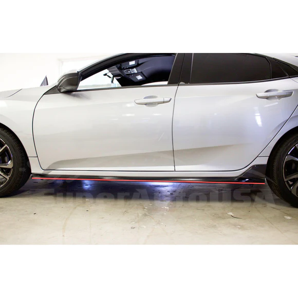 TypeRSedanSBKRed_3.webp Fits Honda Civic Sedan 2016-2021 Type R Style Black Red Skirt Extensions Kit - Image 3