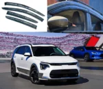 Fits Niro 2023-2024 Carbon Fiber Trim Rain Guards Window Visors