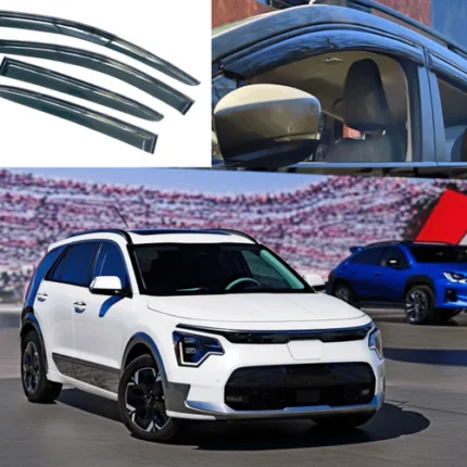 Fits Niro 2023-2024 Carbon Fiber Trim Rain Guards Window Visors