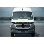 Fits 2019-2024 Mercedes Benz Sprinter W907 Black w/LED Hood Bug Deflector - Image 4