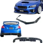 Real Carbon Fiber Front Splitter & Rear Diffusers Fits 2015-2021 Subaru WRX STI Impreza - Image 20
