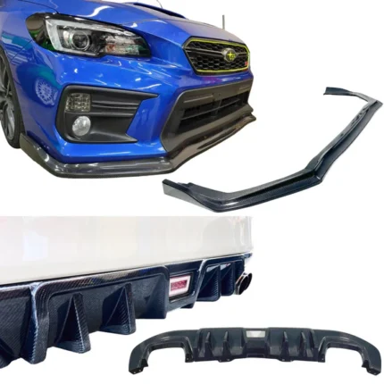 Real Carbon Fiber Front Splitter & Rear Diffusers Fits 2015-2021 Subaru WRX STI Impreza