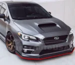 Fits 2015-2021 Subaru WRX STI Front Splitter Spoiler Lip (Gloss Black with Red Trim) - Image 3