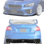 Real Carbon Fiber Front Splitter & Rear Diffusers Fits 2015-2021 Subaru WRX STI Impreza - Image 5